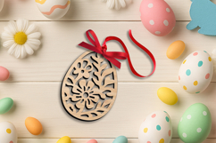 Happy Easter Flowers Basket Tag SVG Label Laser Gift Present Product Image 3