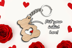 Love Bear Heart SVG Key Chain Valentine's Day Gift Laser Product Image 2