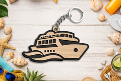 SVG Summer Cruise Ship Keychain Gift Laser Present Accessory Product Image 3