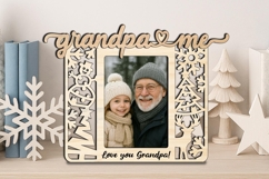 Holiday SVG Grandpa &amp; Me Winter Photo Frame Laser Christmas Product Image 3