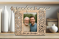 SVG Swirl Abstract Design Grandpa and Me Frame Picture Laser Product Image 3