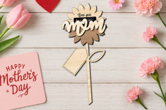 SVG Sun Flower Mother's Day Gift Card Holder Laser Present Product Image 3