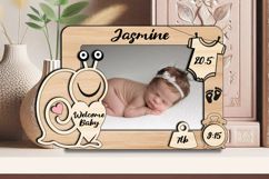 SVG Laser Snail Baby Picture Frame Present Board Newborn Product Image 3