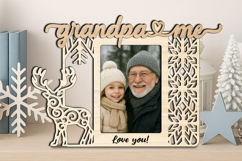 Christmas Winter Grandpa and Me SVG Photo Frame Laser Deer Product Image 3