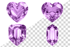 Purple Gemstone | Watercolor ClipArt PNG Jewel Crystal Cryst Product Image 3