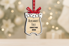 SVG Baby Jumpsuit My First Christmas Ornament Laser Newborn Product Image 3