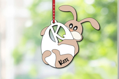 Letter K SVG Easter Basket Name Tag Gift Bunny Laser Present Product Image 3