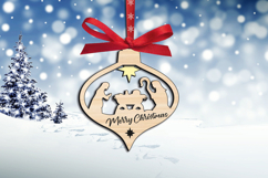 Arabesque Nativity Merry Christmas Ornament SVG Laser Decor Product Image 3