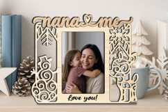 Snowman Deer Christmas Nana &amp; Me SVG Pic Frame Appreciation Product Image 3