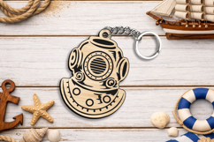 Scuba Diver Ocean Sea Beach Keychain Gift SVG Laser Maritime Product Image 3