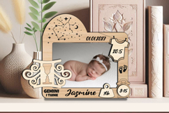 SVG Gemini Zodiac Baby Photo Pic Frame Present Newborn Laser Product Image 3