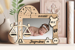 Libra SVG Zodiac Baby Photo Frame Present Newborn Pic Laser Product Image 3