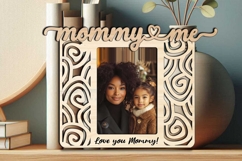 SVG Swirl Abstract Design Mommy Me Photo Frame Laser Present Product Image 3