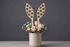 SVG Easter Bunny Ears Rabbits Flowers Planter Laser Present Product Image 3