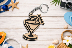 Glass Cocktail Laser SVG Summer Keychain Present Accessory Product Image 3