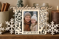 Winter Holiday SVG Grandma Me Photo Frame Laser Gift Kids Product Image 3