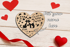 My Better Half Valentine's Day Coaster SVG Laser Love Heart Product Image 3