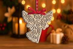 SVG Winter Swirl Angel Ornament Christmas Laser Present Gift Product Image 3