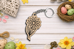 Spring Flower Laser SVG Keychain Gift Summer Present Cute Product Image 3