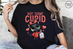 Not Today Cupid Black Cat PNG: Anti Valentine’s Day Product Image 4