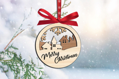 SVG Merry Christmas Winter House Ornament Santa Claus Laser Product Image 3