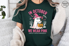 In October We Wear Pink|Halloween Breast Cancer|Pink Ghost Product Image 3