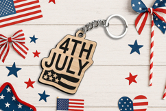 Happy 4th July Keychain Laser SVG Gift America Banner Flag Product Image 3