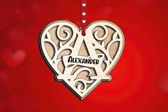 Valentine Day Monogram Letter A Gift Love Romantic SVG Laser Product Image 3