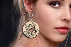 Mermaid Tail SVG Ocean Pattern Earring Laser Gift Maritime Product Image 3