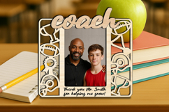 Coach American Football SVG Photo Frame Student School Laser Product Image 3