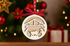 SVG Holy Night Silent Night Merry Christmas Ornament Laser Product Image 3