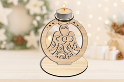 SVG Holiday Pattern Angel Candle Holder Laser Home Decor Product Image 3