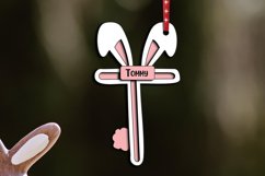 Laser Cut Letter T Easter Basket Tag Ornament SVG Bunny Gift Product Image 3