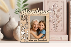SVG Grandma Photo Frame Laser Gift Kids Hearts Home Present Product Image 3