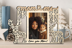 SVG Deer Couple Christmas Mom and Me Photo Frame Laser Gift Product Image 3