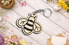 Bee spring Keychain Laser SVG Gift Appreciation Gift Summer Product Image 3
