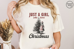 Just A Girl Who Loves Christmas|Retro Christmas Holiday PNG Product Image 3