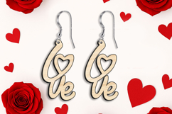 SVG Cute Love Valentine Day Earrings Laser Romantic Gift Product Image 3