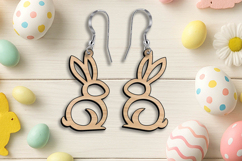 SVG Cute Laser Cut Bunny Easter Earring Gift Accessory Home Product Image 3
