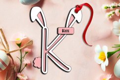 Easter Letter K Laser Basket Tag Ornament SVG Bunny Cut Gift Product Image 3