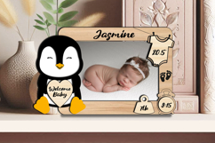Penguin SVG Laser Baby Photo Newborn Frame Home Decor Sign Product Image 3