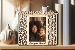 Flowers Mama &amp; Me SVG Photo Frame Gift Laser Home Decoration Product Image 3