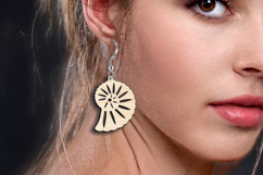Seashell SVG Earring Maritime Ocean Pattern Laser Gift Set Product Image 3