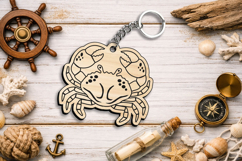 Lobster Crab Keychain Gift SVG Laser Sea Ocean Maritime Sun Product Image 3