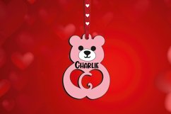 Valentine Day Bear Letter C Love Gift Laser Alphabet SVG Product Image 3