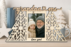 Christmas Tree SVG Winter Grandpa and Me Photo Frame Present Product Image 3