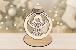 SVG Candle Angel Holder House Holiday Decoration Laser Gift Product Image 3