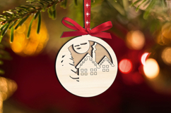 SVG Winter Villgae Merry Christmas Ornament Laser Home Decor Product Image 3