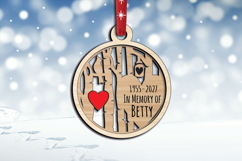 Laser SVG Memorial Ornament Wood Heart Garden Christmas Gift Product Image 3