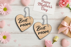 Mother's Day Earrings Gift SVG Laser Present Mom Mum Grandma Product Image 3